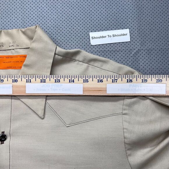 Setlo Wear Shirt Mens Large (16-16.5) Beige Tan USA Union Made Rancher Workwear - Picture 6 of 10